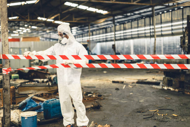 Professional Biohazard Cleanup technician working in Highland, IL